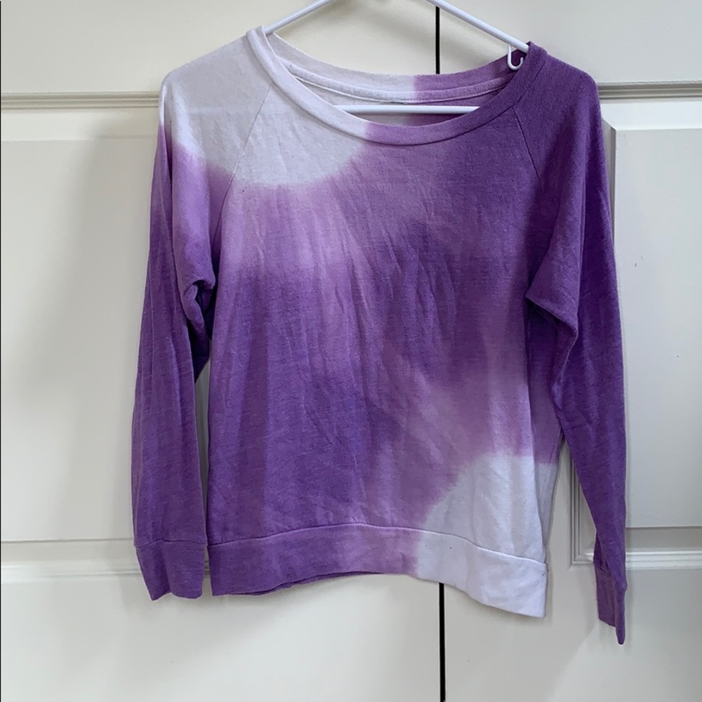 Purple tie-dye long sleeve shirt